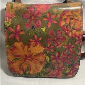 Patricia Nash  Floral Oil Painting Granada C/B Leather Crossbody Bag NWT